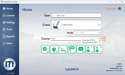 Displayed Crane Control Speed & Sensitivity