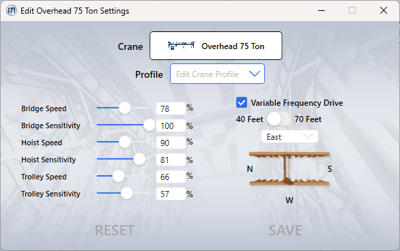 Set the Overhead Crane Direction