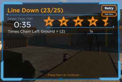 Main Menu Link on Lifting Scenario Complete Screen