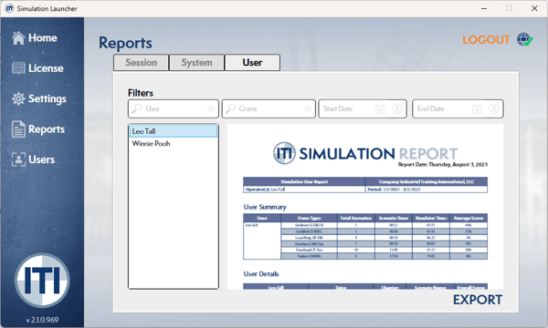 Batch export of Session reports: